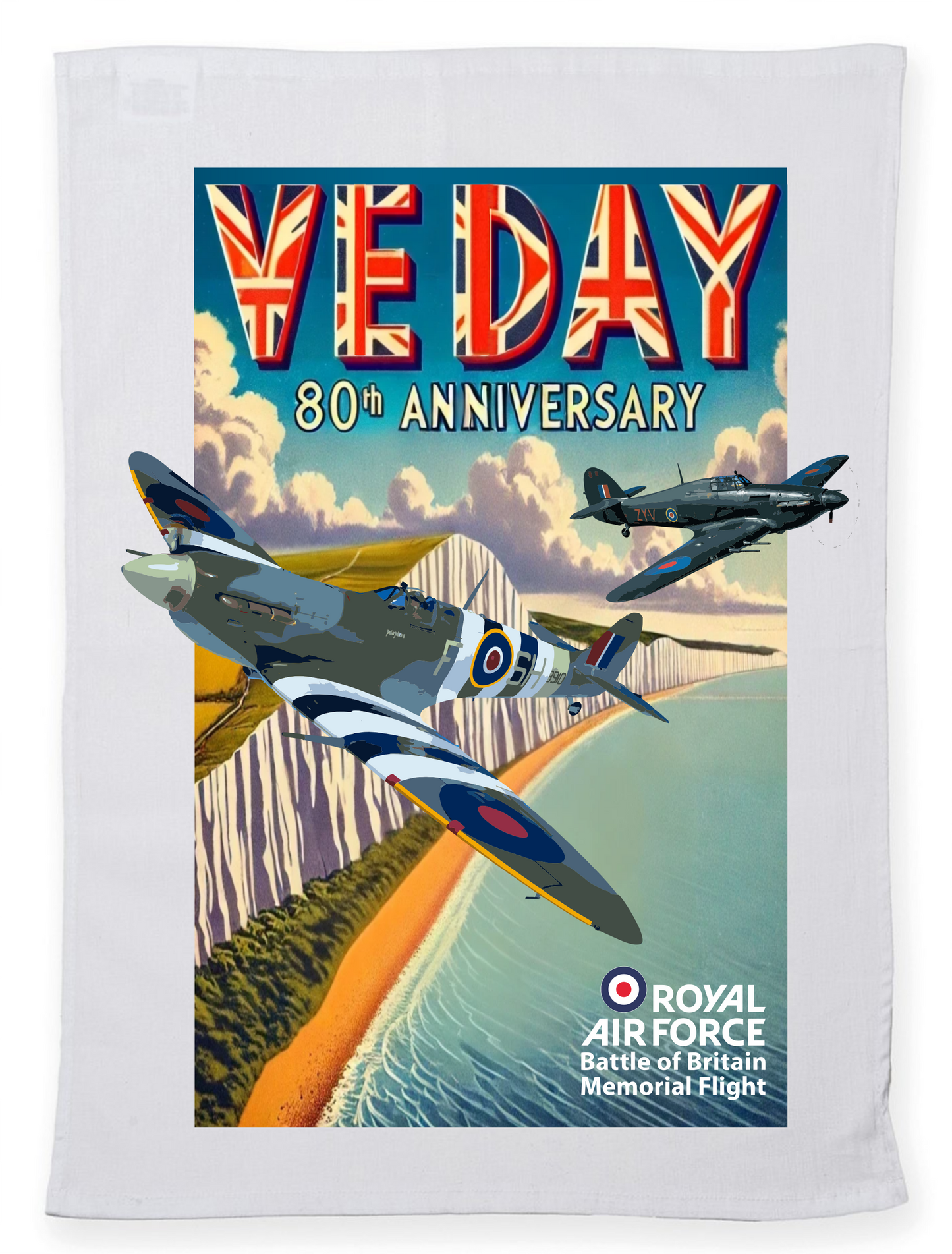 VE Day 80th Anniversary Tea Towel BBMF